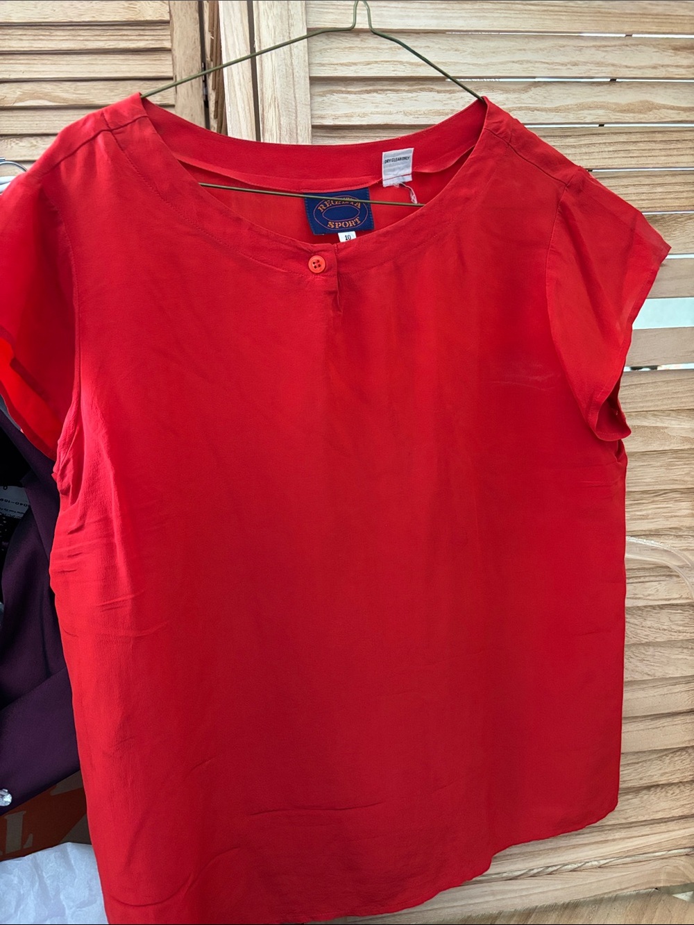 Regatta Sport Bright Red Silk Short Sleeve Blouse 10